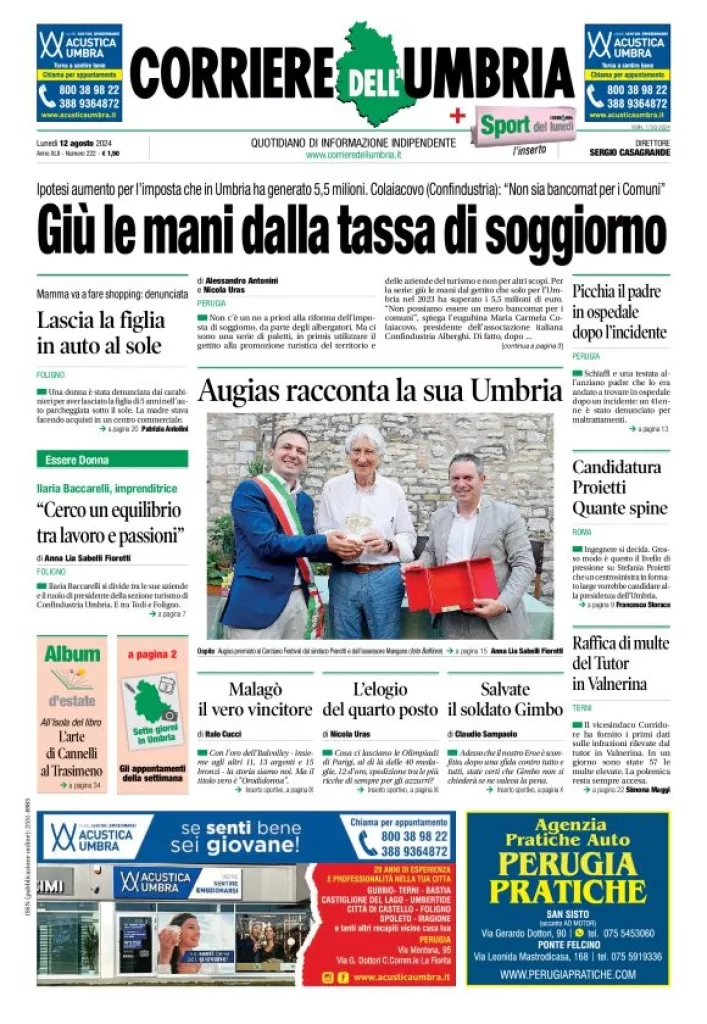 Prima-pagina-corriere umbria-del-2024-08-12